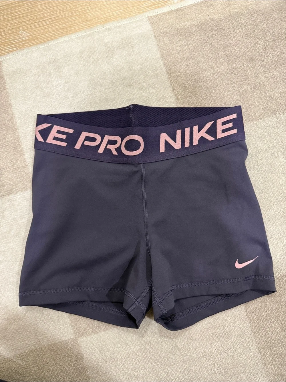Nike Pro Women's 3” Biker Shorts with Pink Logo